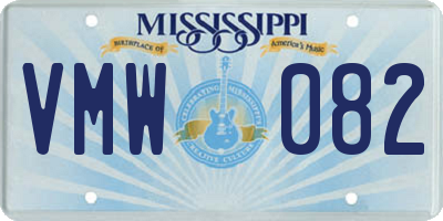 MS license plate VMW082