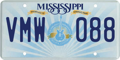 MS license plate VMW088