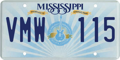 MS license plate VMW115