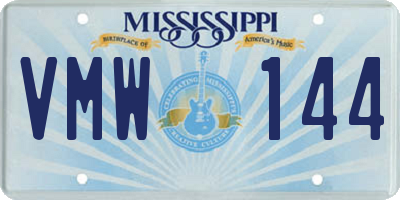 MS license plate VMW144