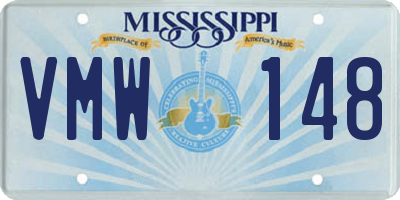 MS license plate VMW148
