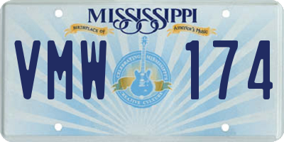 MS license plate VMW174