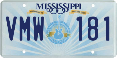 MS license plate VMW181