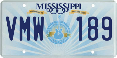 MS license plate VMW189