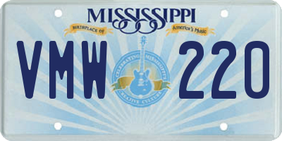 MS license plate VMW220