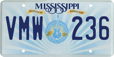 MS license plate VMW236