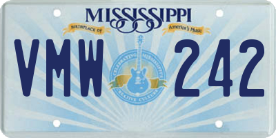 MS license plate VMW242