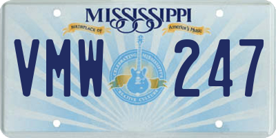 MS license plate VMW247