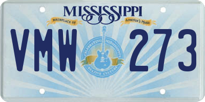 MS license plate VMW273