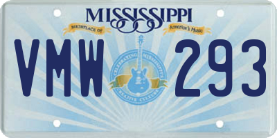 MS license plate VMW293
