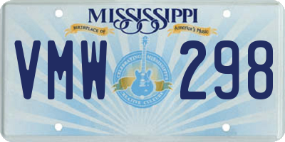 MS license plate VMW298