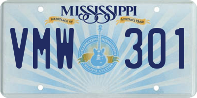 MS license plate VMW301