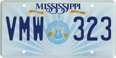 MS license plate VMW323