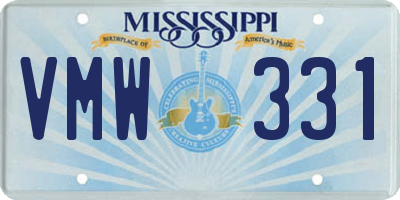 MS license plate VMW331