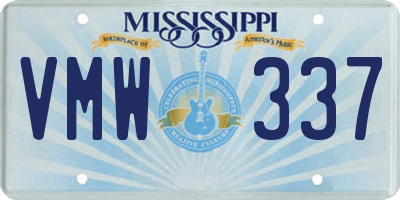 MS license plate VMW337