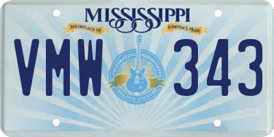 MS license plate VMW343