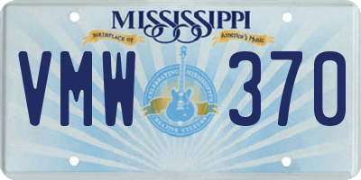 MS license plate VMW370