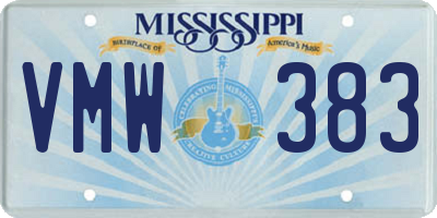 MS license plate VMW383