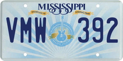 MS license plate VMW392
