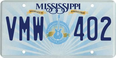 MS license plate VMW402
