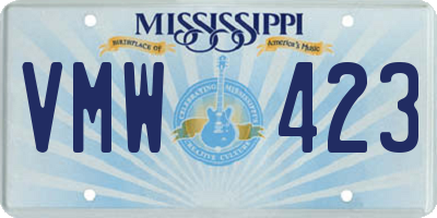 MS license plate VMW423