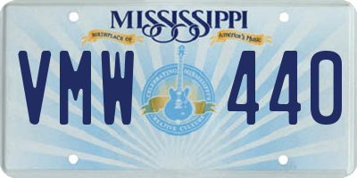 MS license plate VMW440