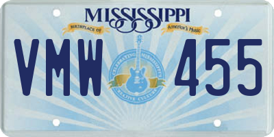 MS license plate VMW455