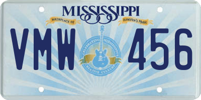MS license plate VMW456