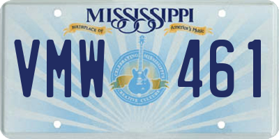 MS license plate VMW461