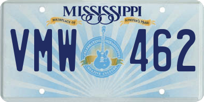 MS license plate VMW462