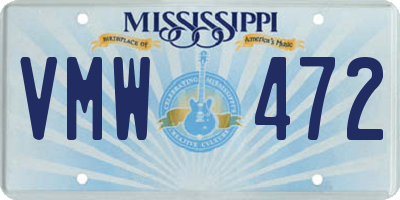 MS license plate VMW472
