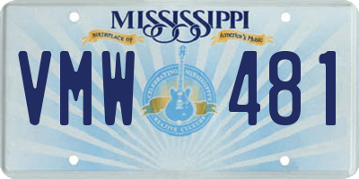 MS license plate VMW481