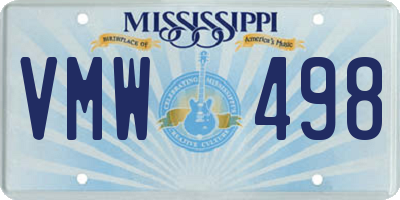 MS license plate VMW498