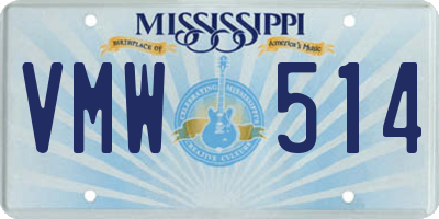 MS license plate VMW514