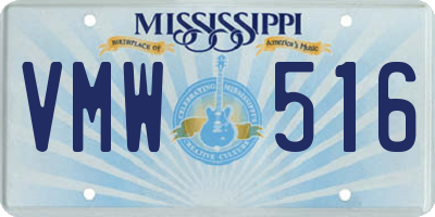 MS license plate VMW516