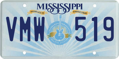 MS license plate VMW519