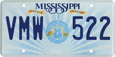 MS license plate VMW522