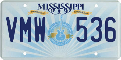 MS license plate VMW536