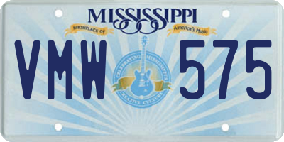 MS license plate VMW575