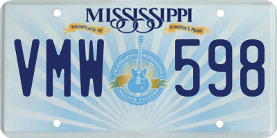 MS license plate VMW598