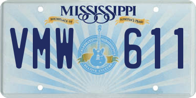 MS license plate VMW611