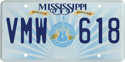 MS license plate VMW618