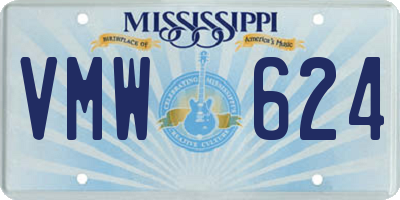 MS license plate VMW624