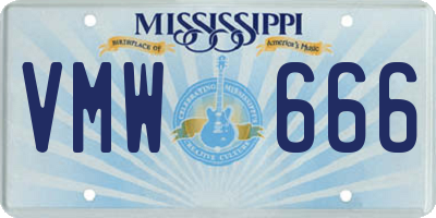 MS license plate VMW666