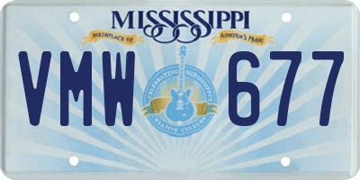 MS license plate VMW677