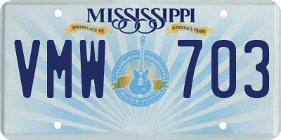 MS license plate VMW703