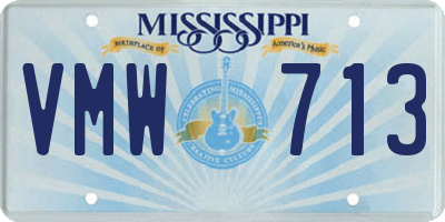 MS license plate VMW713