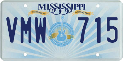 MS license plate VMW715