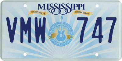 MS license plate VMW747