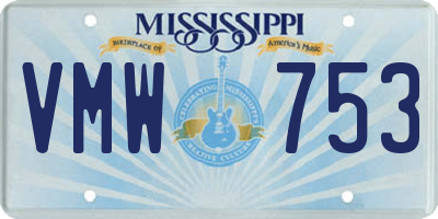 MS license plate VMW753